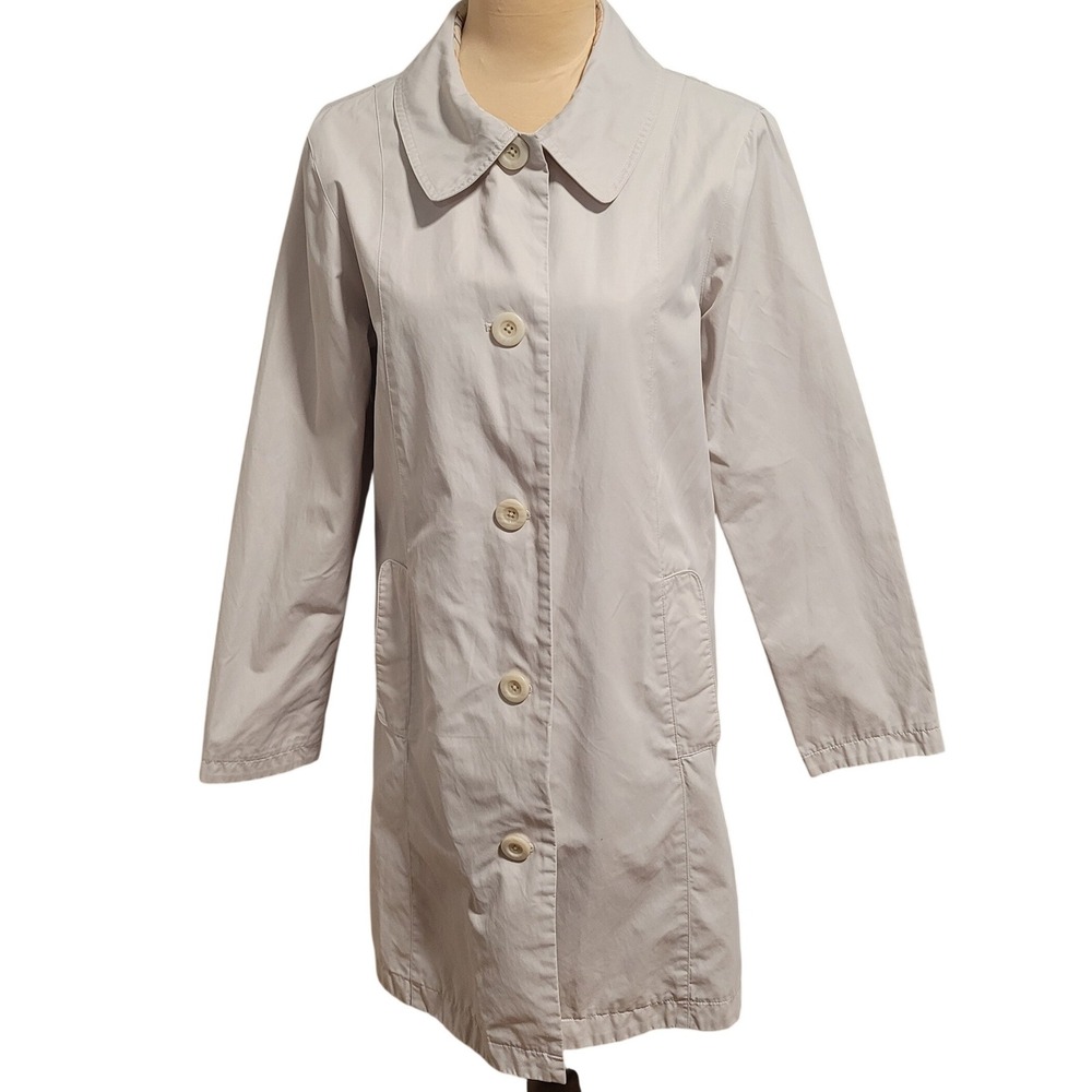 Vintage Y2K Cabelas Water Resistant Car Coat Trench Mod‎ Print Lining S Coastal